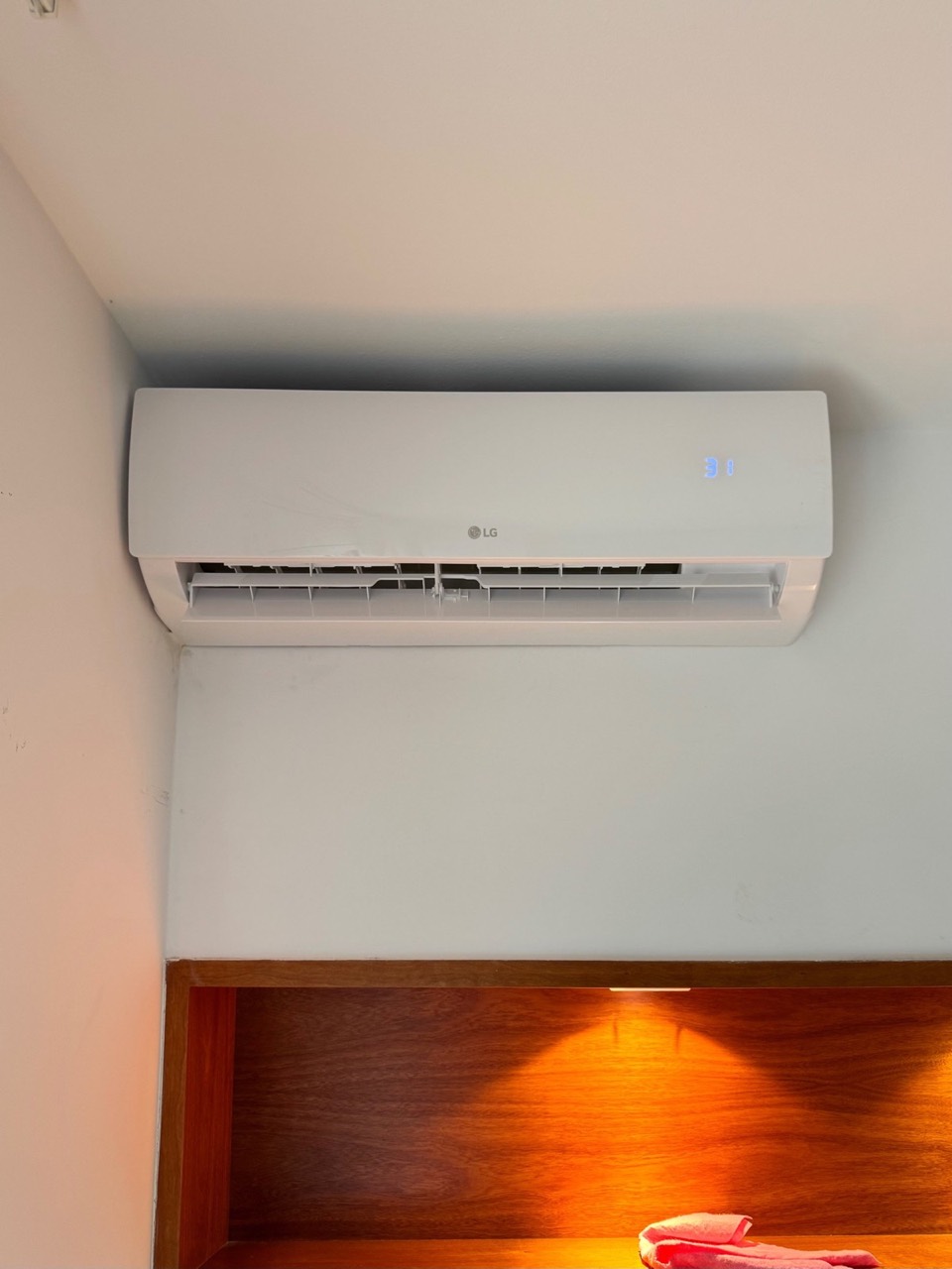LG indoor unit in a bedroom